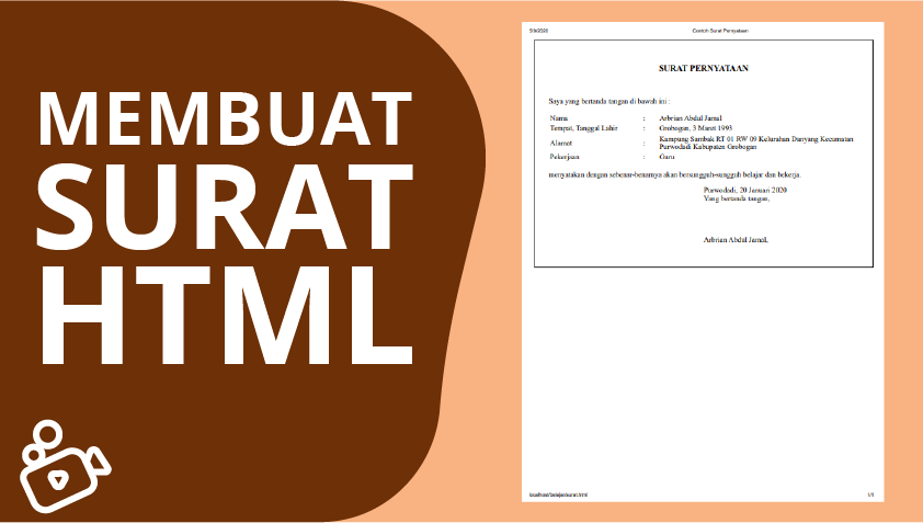 Membuat Surat dengan HTML dan CSS - SMK Muhammadiyah Purwodadi