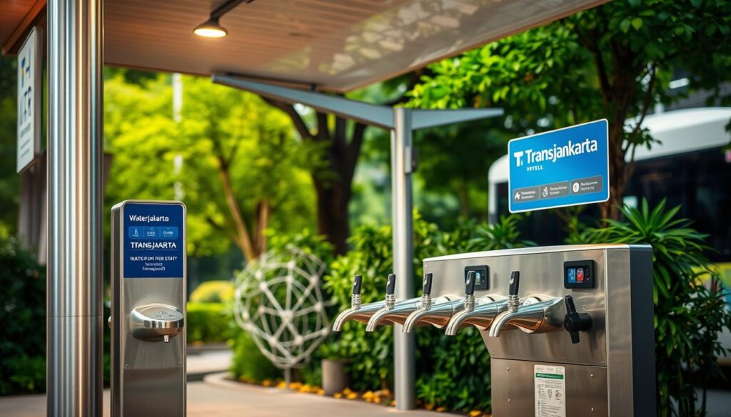 Fasilitas Air Refill di Halte Transjakarta