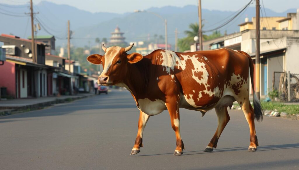 Ilustrasi sapi lepas di Depok