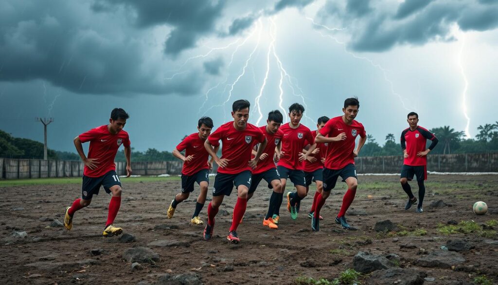 Timnas Indonesia berlatih di cuaca ekstrem