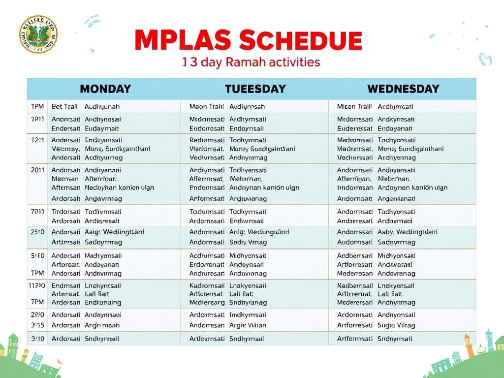 Jadwal kegiatan MPLS Ramah untuk 3 hari pelaksanaan