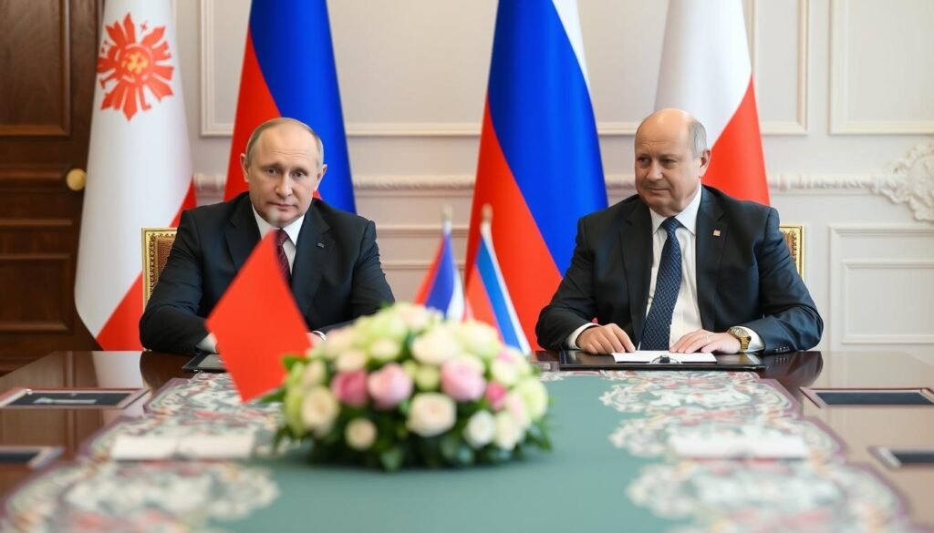 Pertemuan antara Presiden Rusia Vladimir Putin dan Presiden Belarus Alexander Lukashenko Pertemuan antara Presiden Rusia Vladimir Putin dan Presiden Belarus Alexander Lukashenko