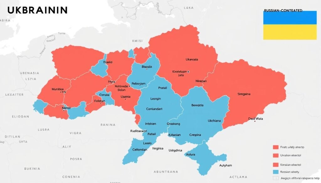 Peta konflik Ukraina-Rusia menunjukkan wilayah yang diperebutkan Peta konflik Ukraina-Rusia menunjukkan wilayah yang diperebutkan