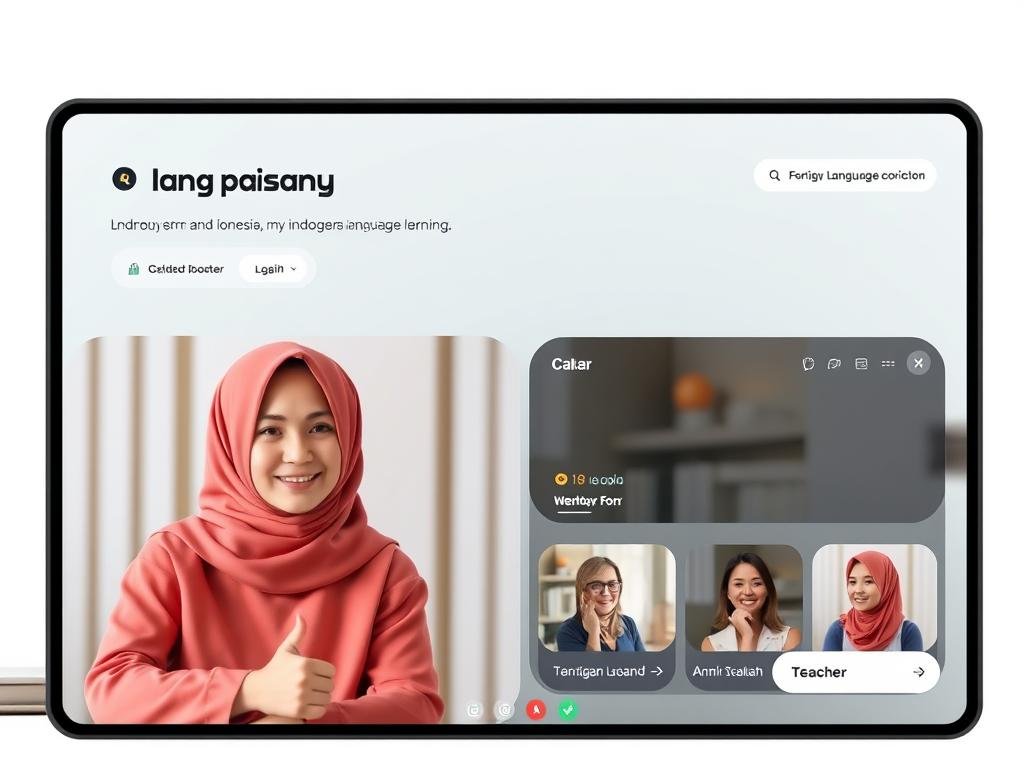 Tampilan aplikasi Cakap dengan kelas bahasa asing platform pendidikan daring Indonesia Tampilan aplikasi Cakap dengan kelas bahasa asing platform pendidikan daring Indonesia