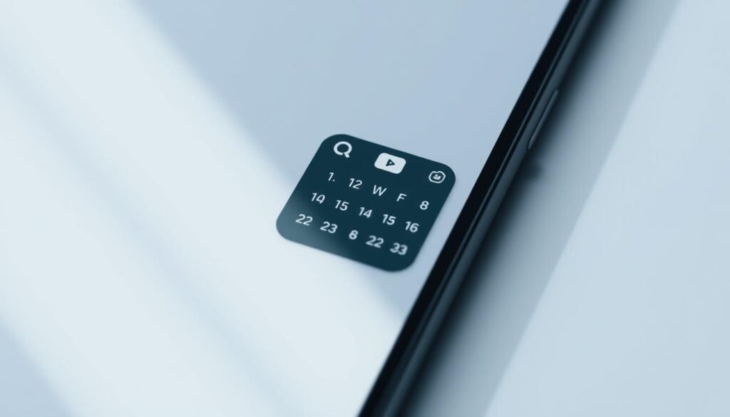 A meticulously crafted, minimalist digital illustration showcasing the customization of Android widget design. The scene depicts a close-up view of an Android homescreen, highlighting a calendar widget in the foreground. The widget's icon, font, and color palette have been carefully selected and adjusted to enhance its ergonomic usability and aesthetic appeal. Soft, indirect lighting creates depth and dimension, while a subtle, muted color scheme evokes a sense of sophistication and practicality. The composition prioritizes clean lines, balanced proportions, and intuitive user interface elements, reflecting the section's focus on optimizing widget design for improved functionality and user experience.